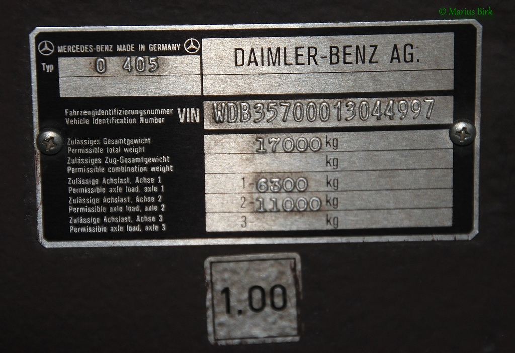 Germany, Mercedes-Benz O405 # MR-HZ 104
