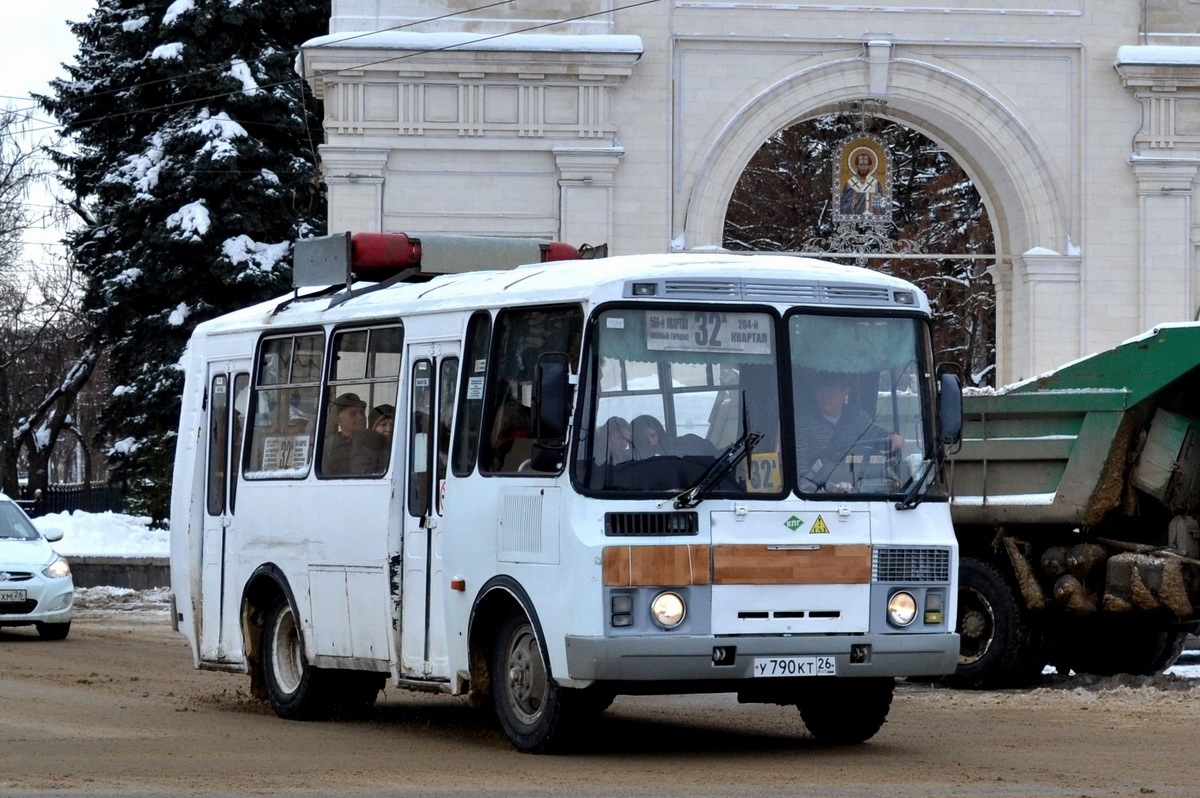 Маршрут маршрутки 32 на карте Ставрополя