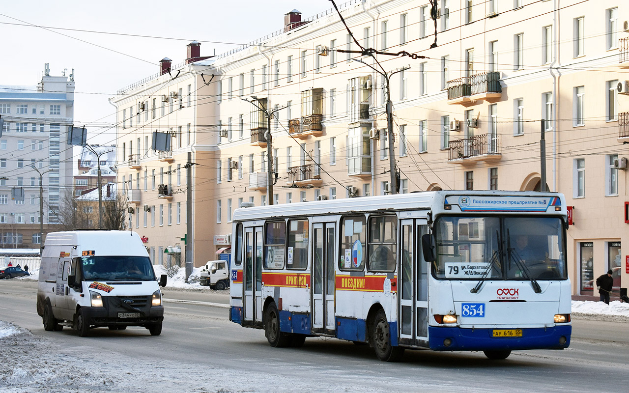 Omsk region, Sollers Bus B-BF (Ford Transit) # С 344 УХ 55; Omsk region, LiAZ-5256.45 # 854