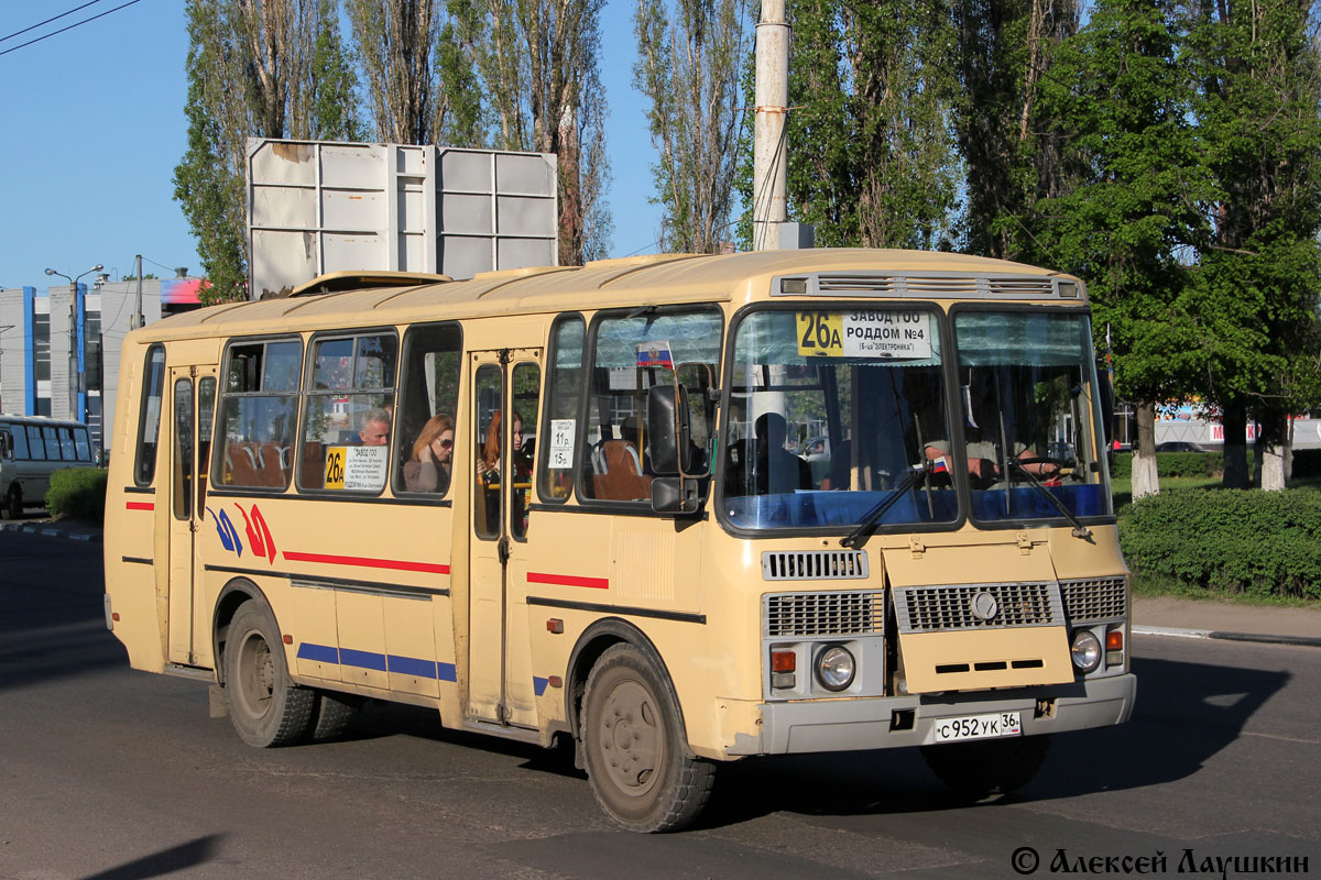 Маршрут автобуса 26а на карте Воронежа