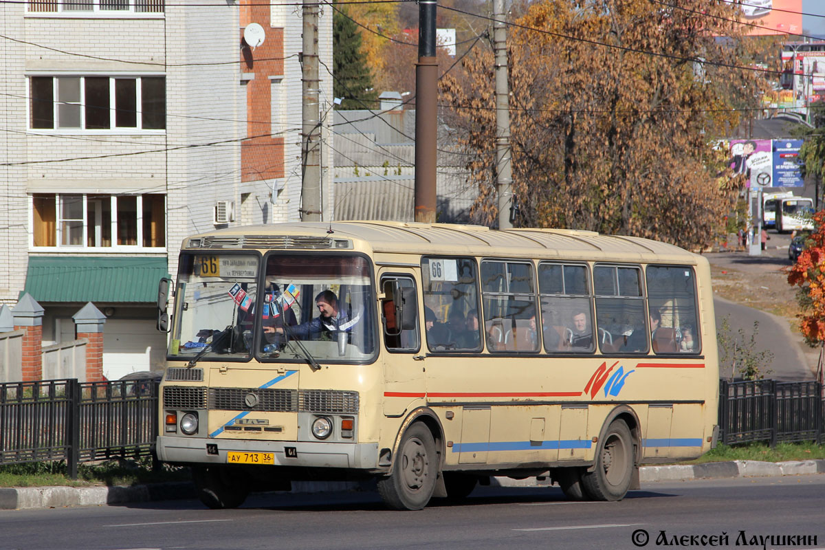 Маршрут автобуса 66 на карте Воронежа