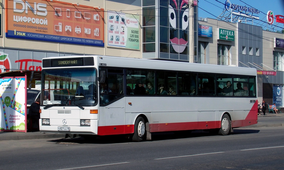 Автобусы грязи липецк. Mercedes-Benz o407 Липецк. MB o407 Липецк. Липецк 407 маршрут. Автобус 407 Липецк грязи.